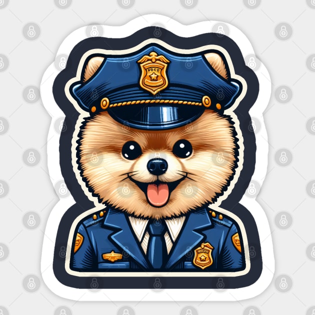 Pomeranian Police Sticker by k9-tee